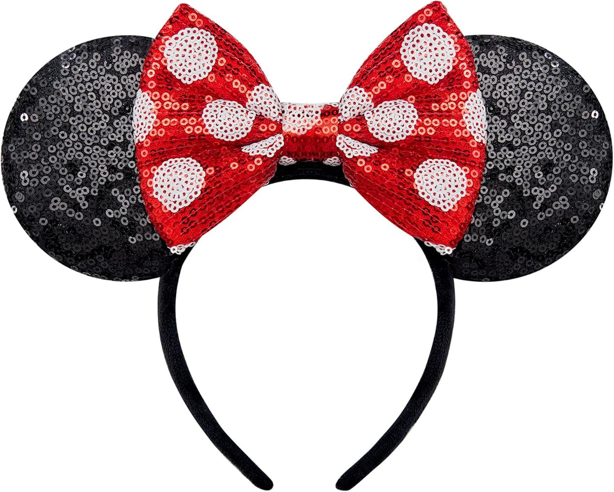 Handmade Sparkly Mouse Ears Headband for Adults & Kids | Upgraded Wide Band |Velvet Non-Slip Band... | Amazon (US)