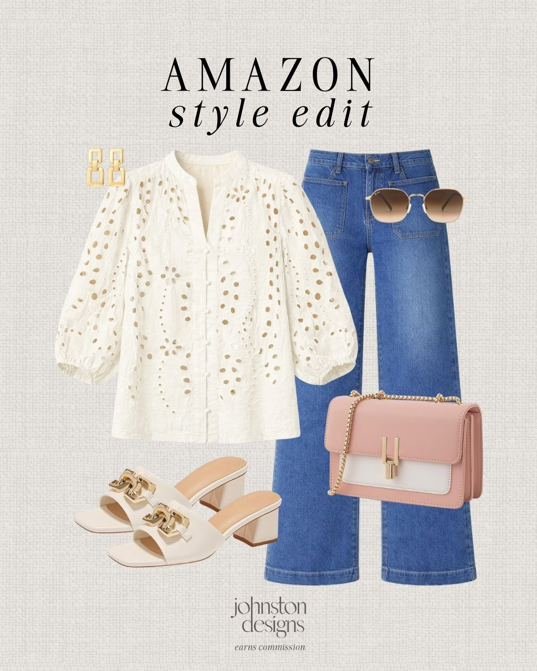 Amazon style edit featuring eyelet blouse, straight leg jeans, heeled sandals and a feminine handbag for a polished everyday outfit. ✨

amazon fashion, spring outfit, casual chic outfit, eyelet blouse, straight leg jeans, everyday outfit, Easter outfit, dinner date, heeled sandals, feminine style, pink handbag, classic outfit, affordable fashion, elevated casual 

 #LTKootd