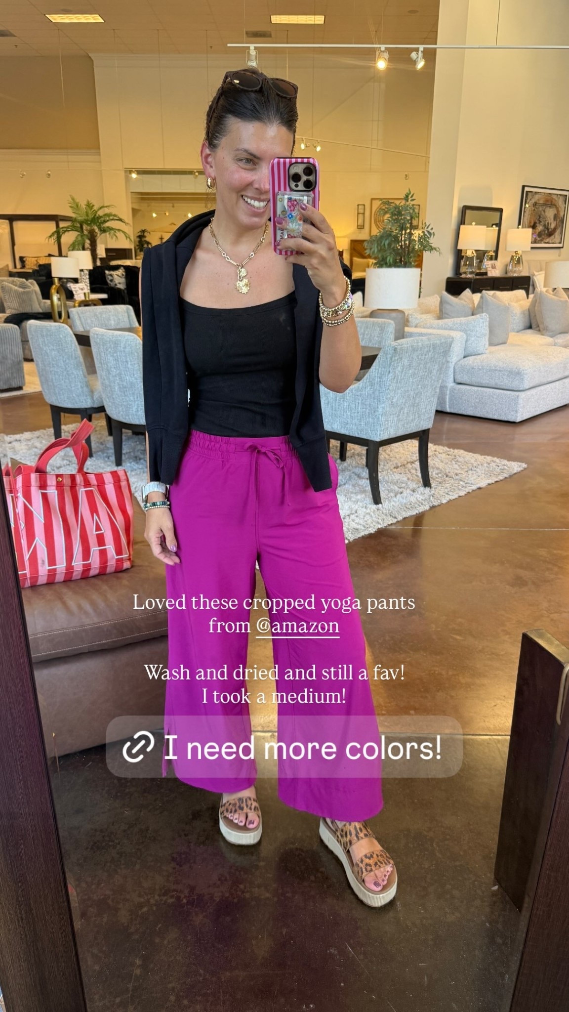 Loved these cropped yoga pants from @amazon 

Wash and dried and still a fav! 
I took a medium!