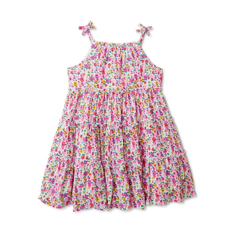 Wonder Nation Baby and Toddler Girls’ Tiered Dress, Sizes 12M-5T - Walmart.com | Walmart (US)