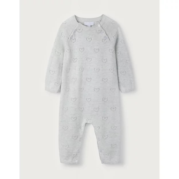 Knitted Pointelle Heart Romper | The White Company (UK)