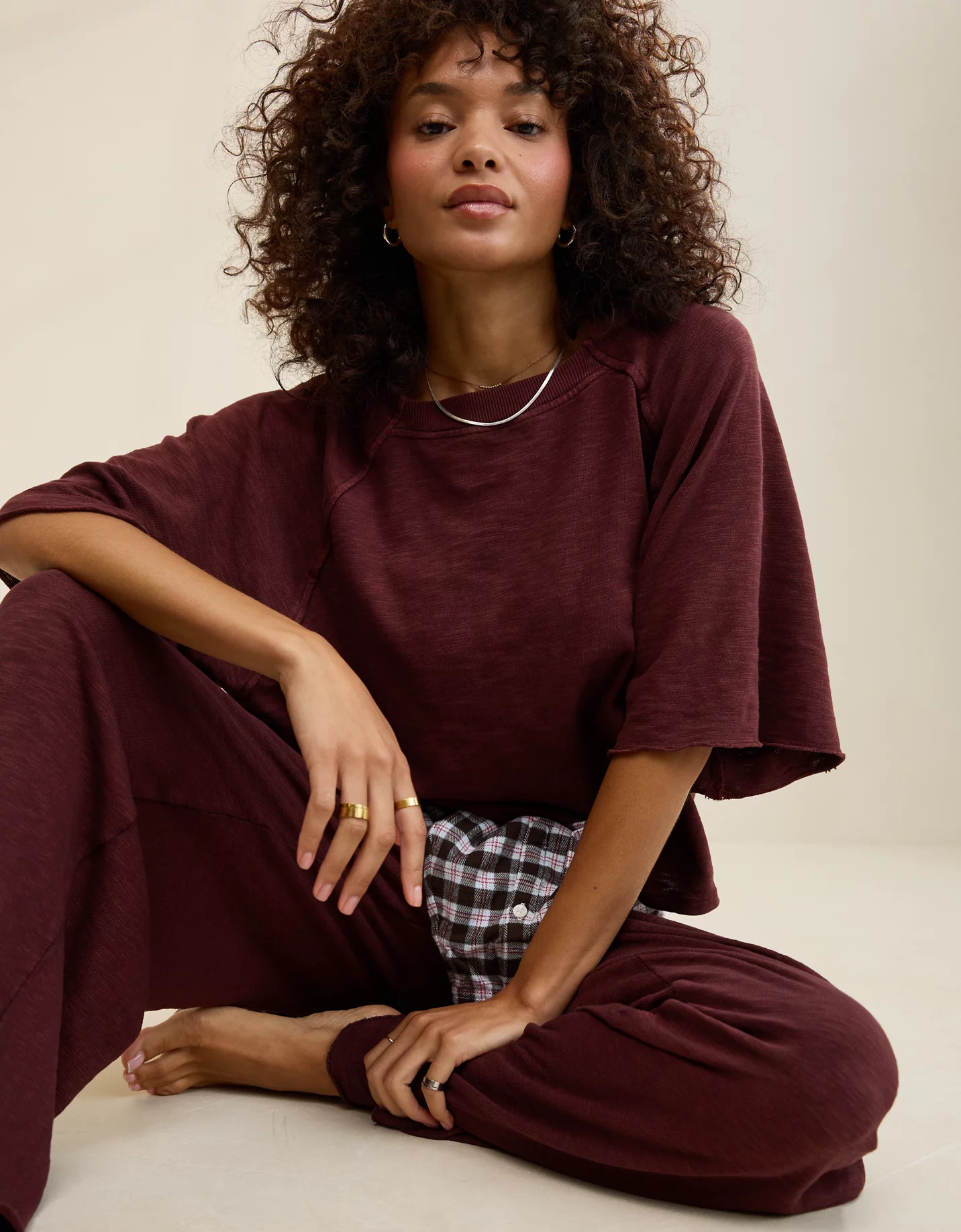 Matching Set + Bestseller Aerie It's Casual Knit Slub T-Shirt | American Eagle Outfitters (US & CA)