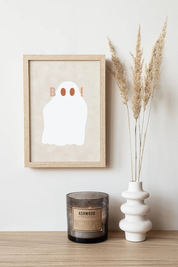 Boho Halloween Print Halloween Poster Cute Ghost Halloween | Etsy | Etsy (US)