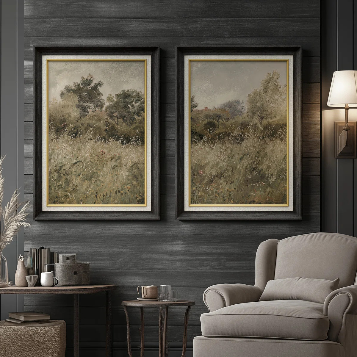 Set of 2 Premium Framed Art Artworks on Premium Canvas with 26"x36" Frame (Set of 2) | Wayfair North America