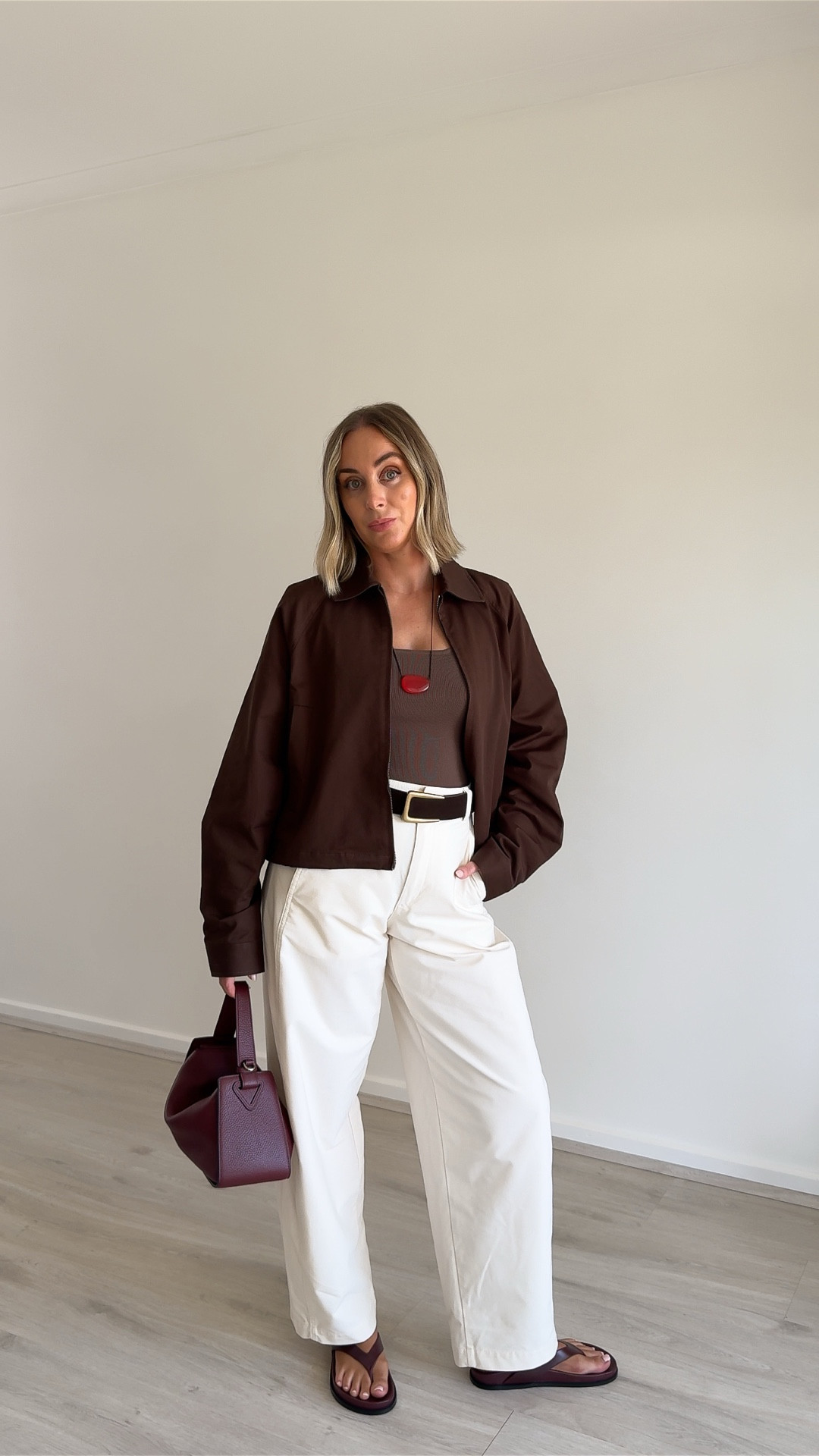 Wearing -
Jacket by Assembly Label
Bodysuit by Henne
Necklace by Heaven Mayhem
Bag by The Horse
Belt by Country Road (Sold out)
Trousers by Uniqlo
Sandals by Assembly Labell Bodysuit

#LTKautumn #LTKstyletip #LTKaustralia