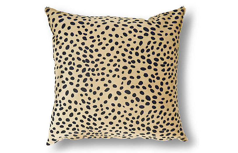 Cheetah Pillow, Beige | One Kings Lane