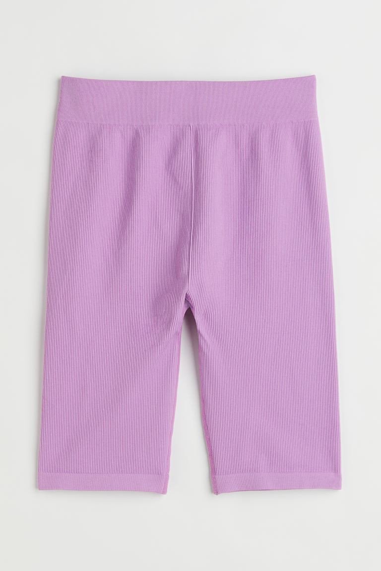 Seamless sports cycling shorts - High waist - Short - Purple - Ladies | H&M GB | H&M (UK, MY, IN, SG, PH, TW, HK)