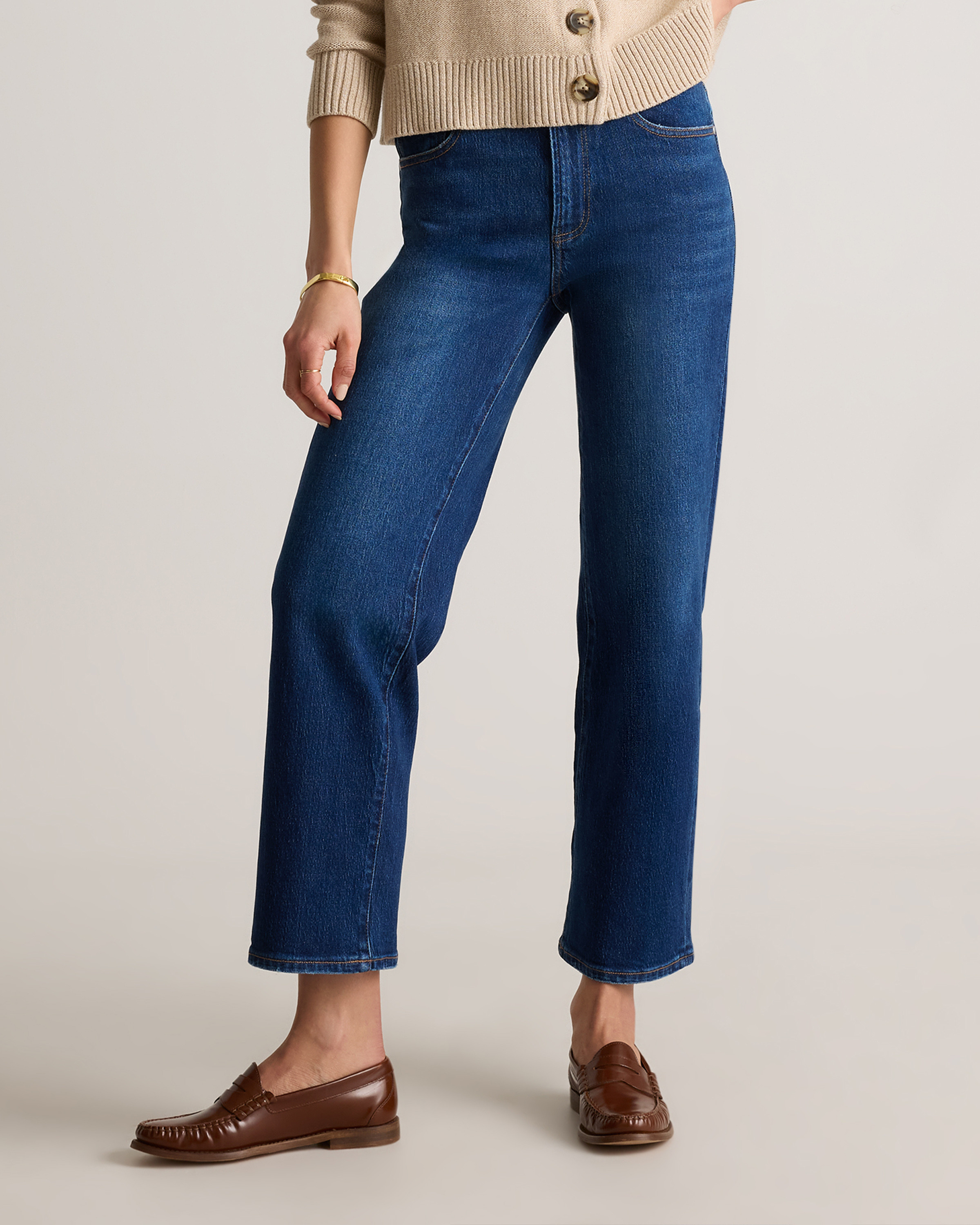 Bella Stretch Cropped Straight Jeans | Quince