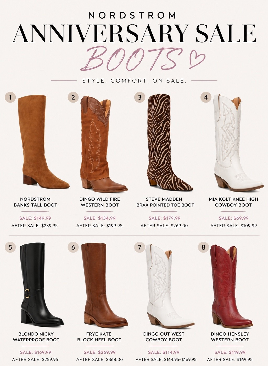 Nordstrom Anniversary Sale boots! 

Steve madden, boots, nordstrom anniversary sale, sale, nordstrom boots, brown boots, black boots

#LTKdayinmylife #LTKSeasonal #LTKSaleAlert