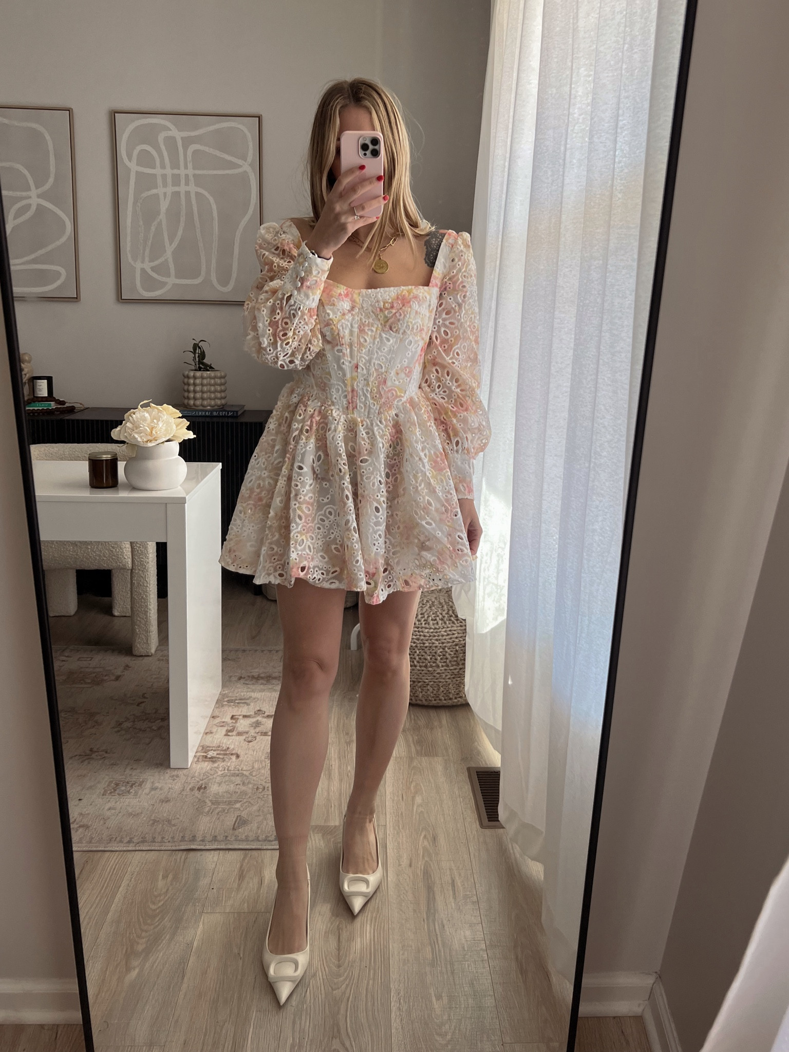 cindy mini dress Mustard Yellow Mini Bandage Dress for Women, Round Neckline, Soft Breathable Fabrics, Polyester and Elastane, Machine Wash