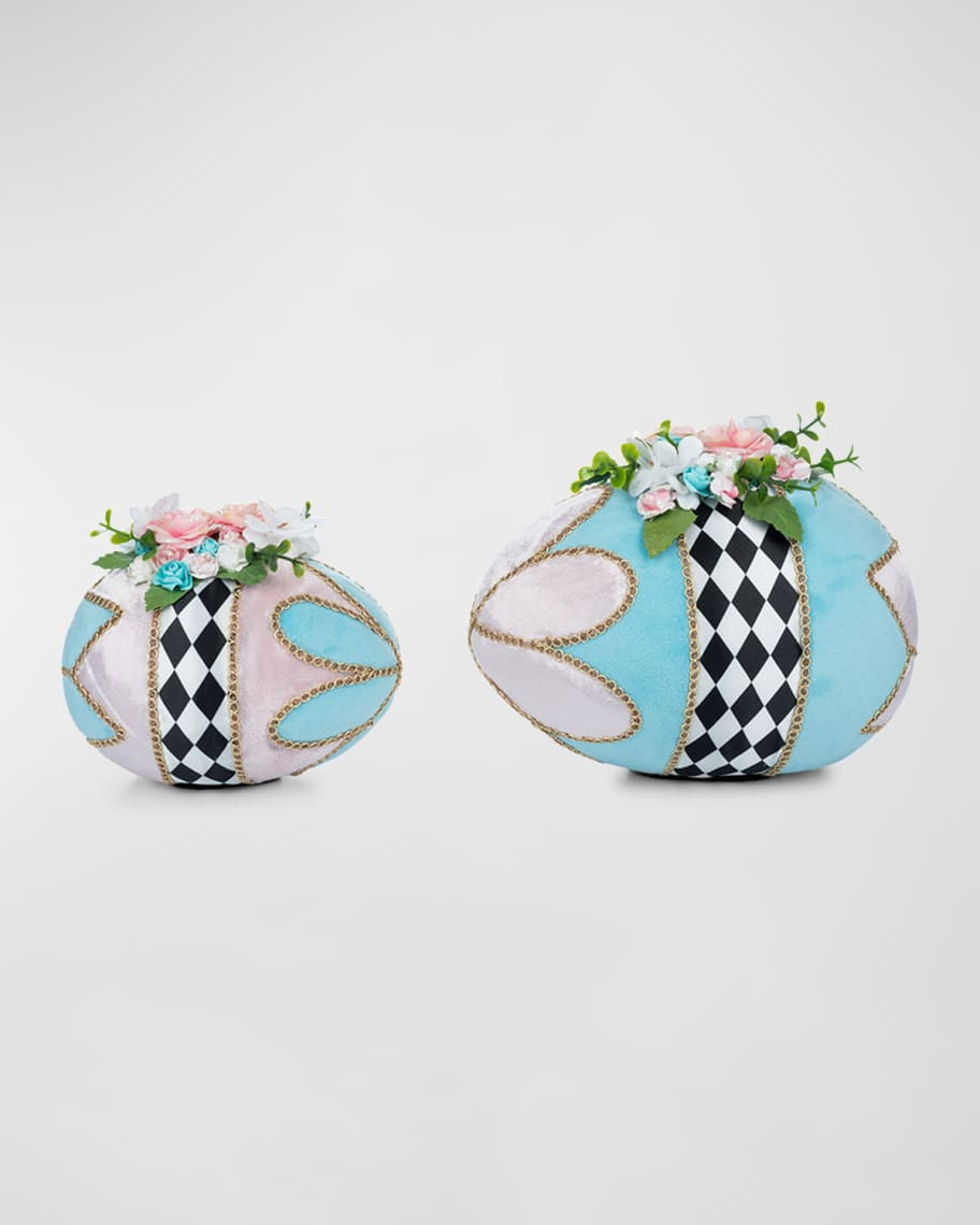 Katherine's Collection Hearts and Wonderland Fabric-Covered Eggs, Set of 2 | Neiman Marcus