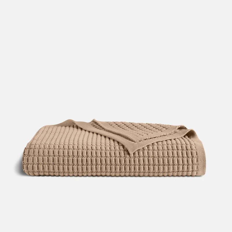 Grid Knit Cotton Throw Blanket | Brooklinen