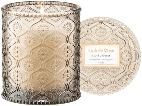 LA JOLIE MUSE Island Coconut Scented Candle – Coconut, Peach & Vanilla | 6oz Luxury Soy Candle ... | Amazon (US)