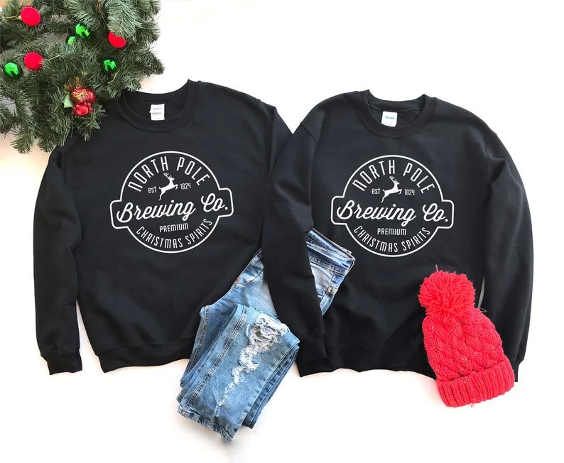 North Pole Brewing Co Sweater, Premium Christmas Spirit, Christmas Sweatshirt, Christmas Sweater,... | Etsy (US)