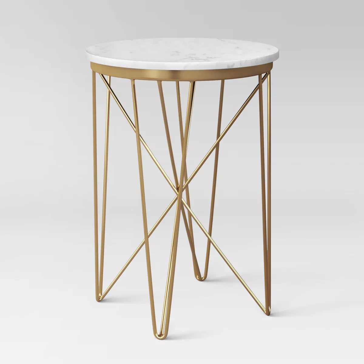 Marble Top Round Table Gold - Threshold™: Luxury Glam Steel Frame, No Assembly, Lacquered Finis... | Target