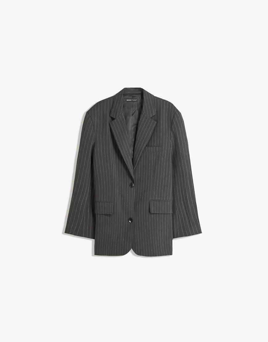 Bershka Oversized blazer in grey | ASOS (Global)
