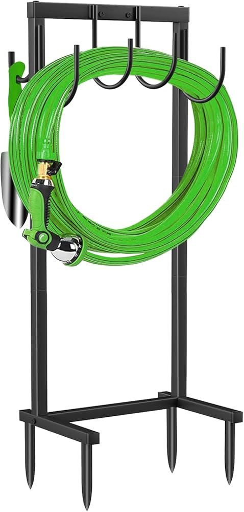 TomCare Garden Hose Holder Water Hose Holder with 4 Spikes Freestanding Garden Hose Stand Hose St... | Amazon (US)