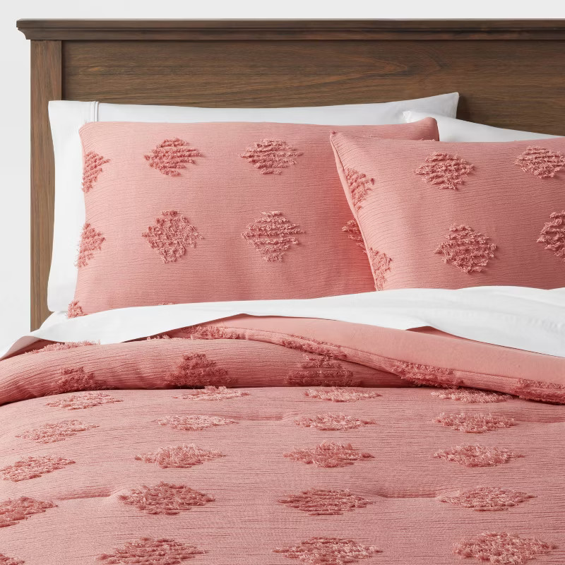 Tufted Diamond Crinkle Comforter & Sham Set - Threshold™ | Target