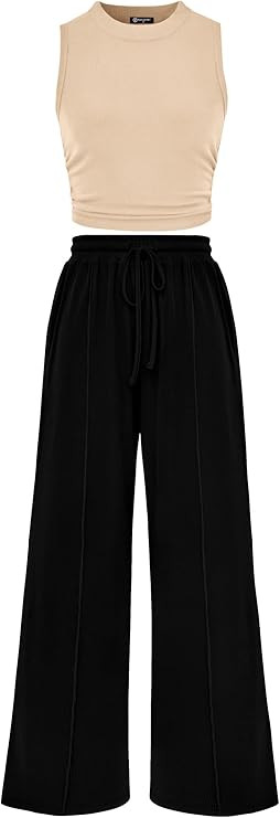 PRETTYGARDEN 2 Piece Sets for Women Summer Casual 2026 Spring Sleeveless Tank Ribbed Travel Vacat... | Amazon (US)