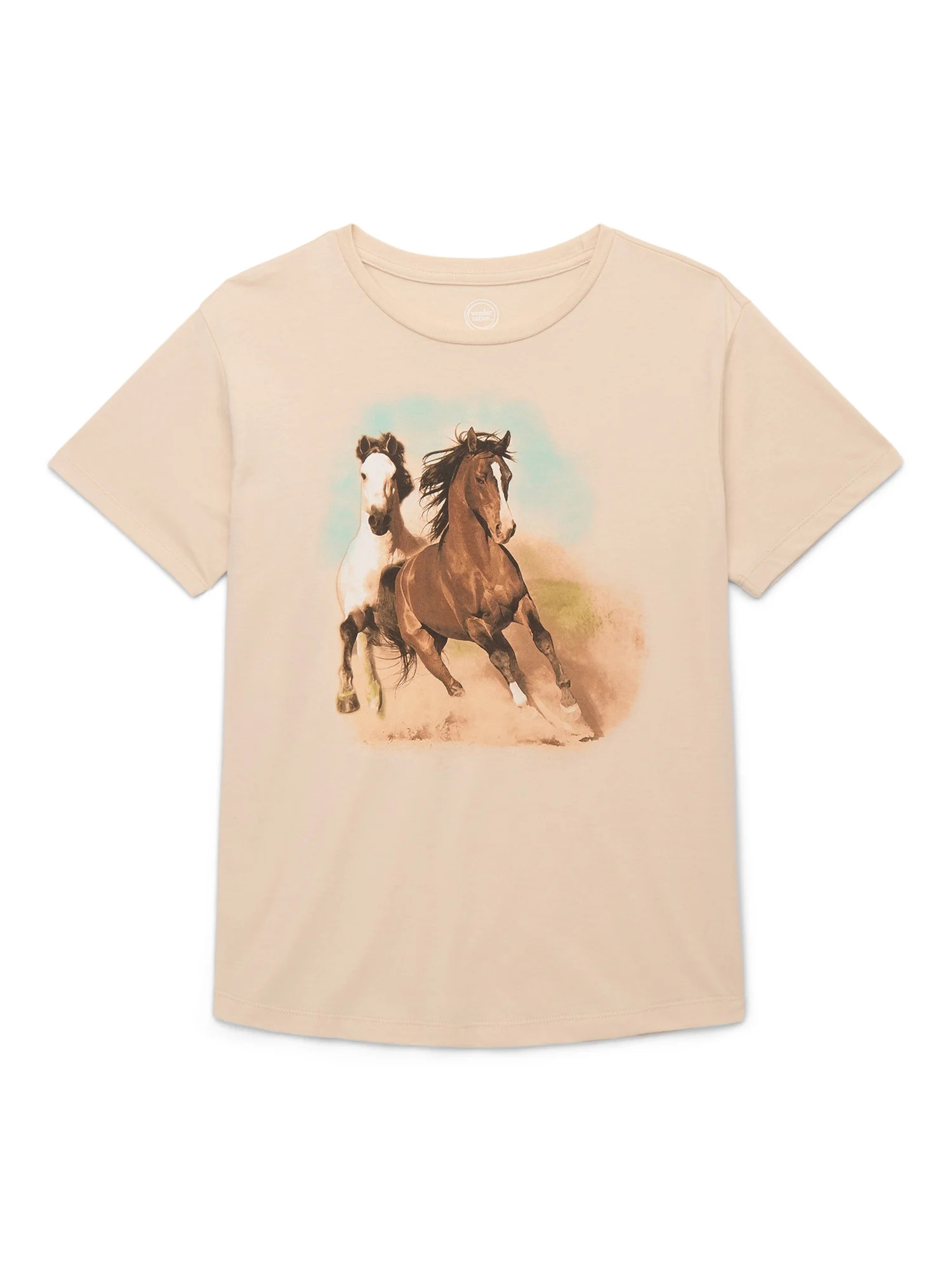 Wonder Nation Girls Graceful Gallop Graphic Tee with Short Sleeves, Sizes 4-18 | Walmart (US)