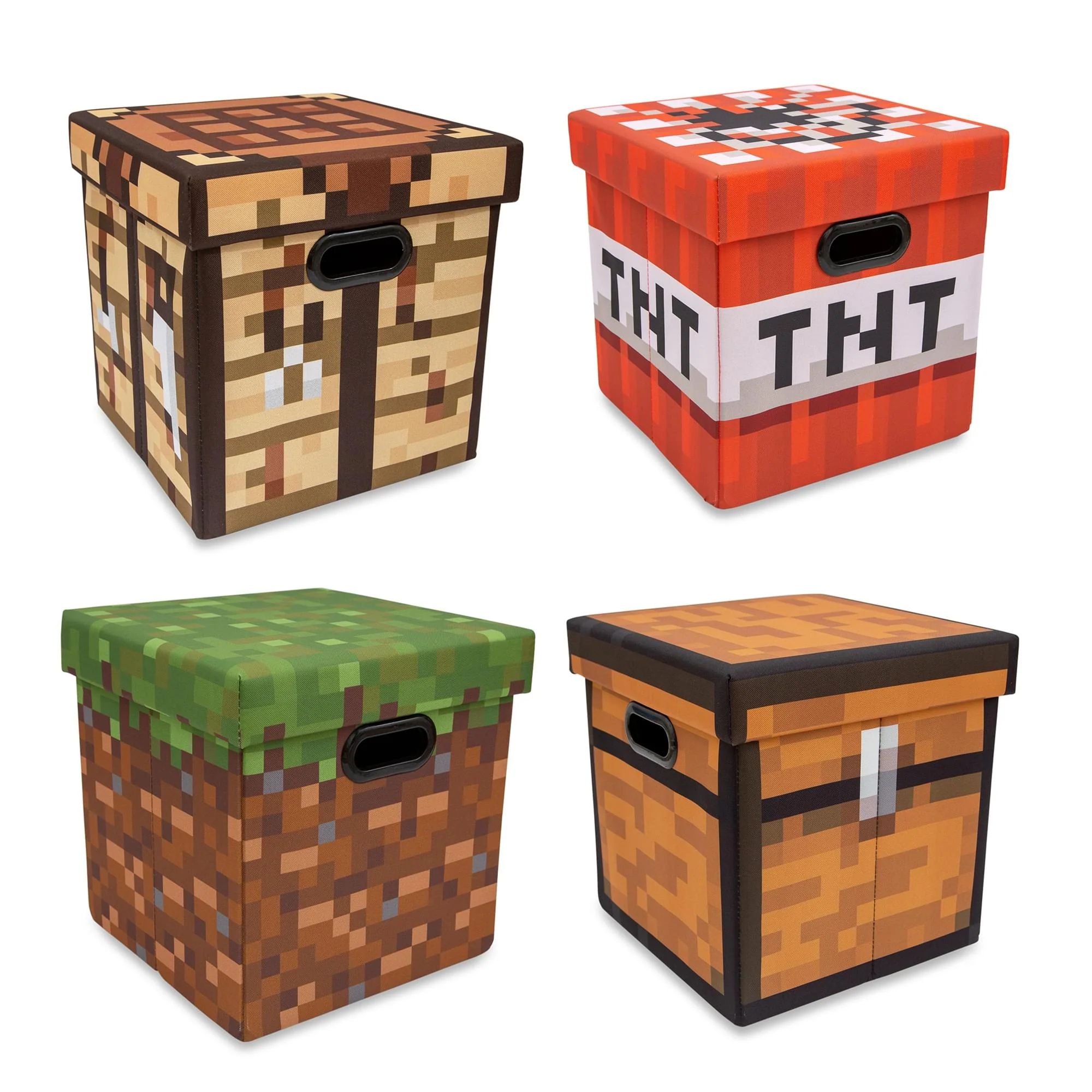 Minecraft 4-Piece 13 Inch Fabric Storage Bin Bundle | Toynk