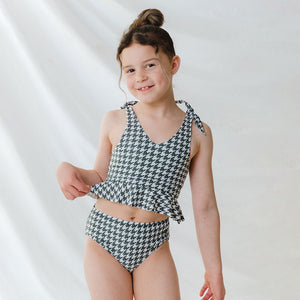 Mini Tied-Up Tankini Set, Houndstooth | Albion Fit