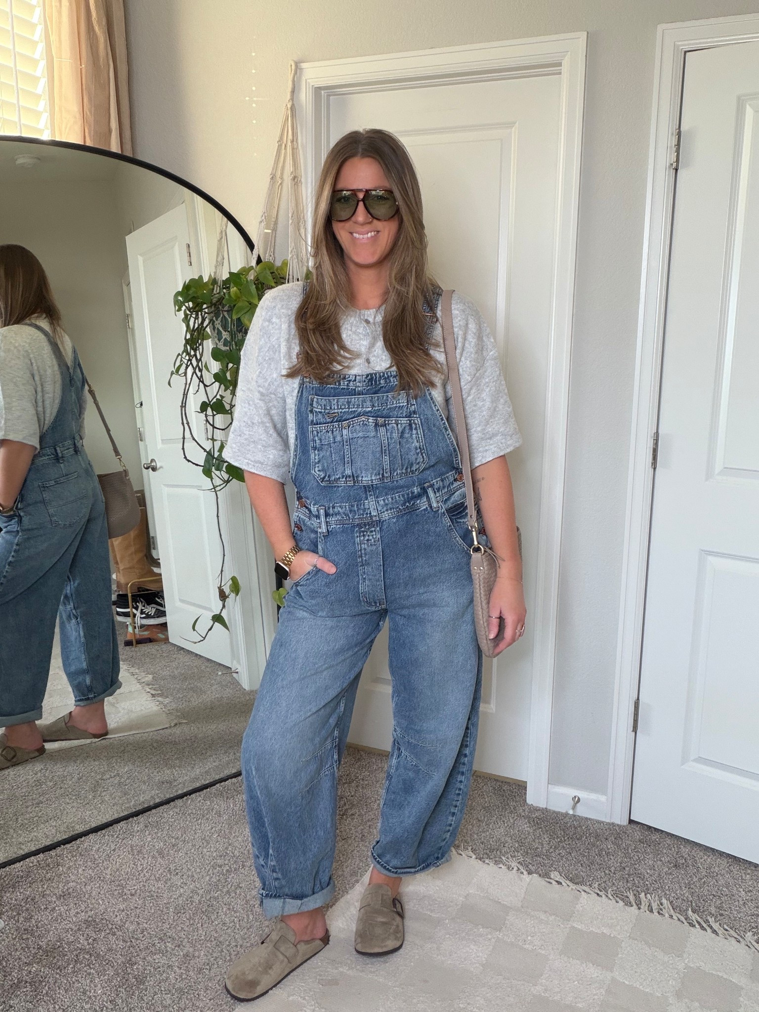 Some tall sizes restocked and 20% off!! Wearing a medium tall overalls, large sweater, 11 mules 

#LTKOver40 #LTKTall