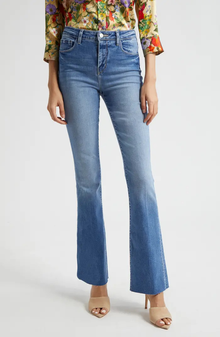 L'AGENCE Ruth High Waist Raw Hem Straight Leg Jeans | Nordstromrack | Nordstrom Rack