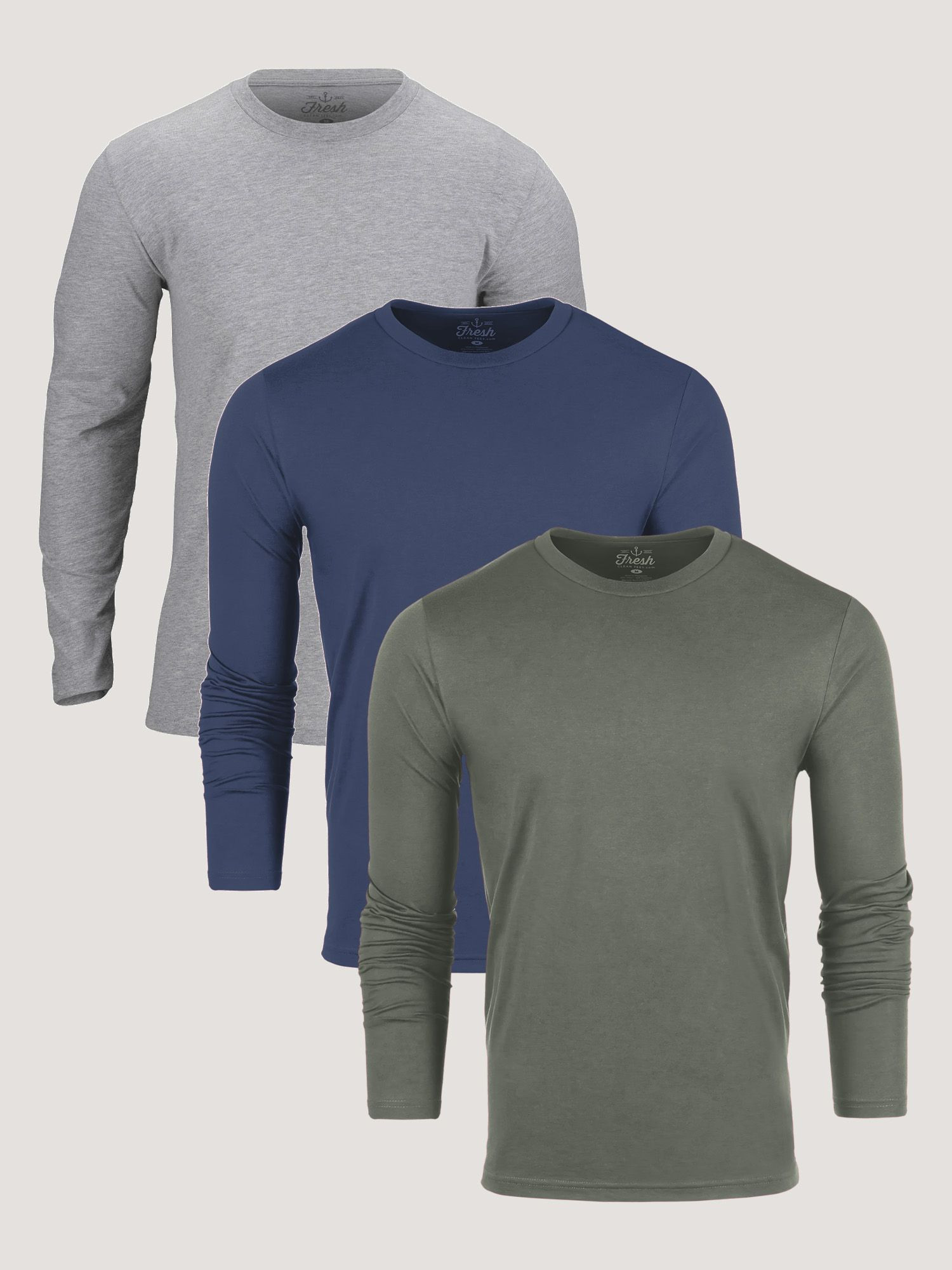 Fall Foundation Long Sleeve Crew 3-Pack | Fresh Clean Tees