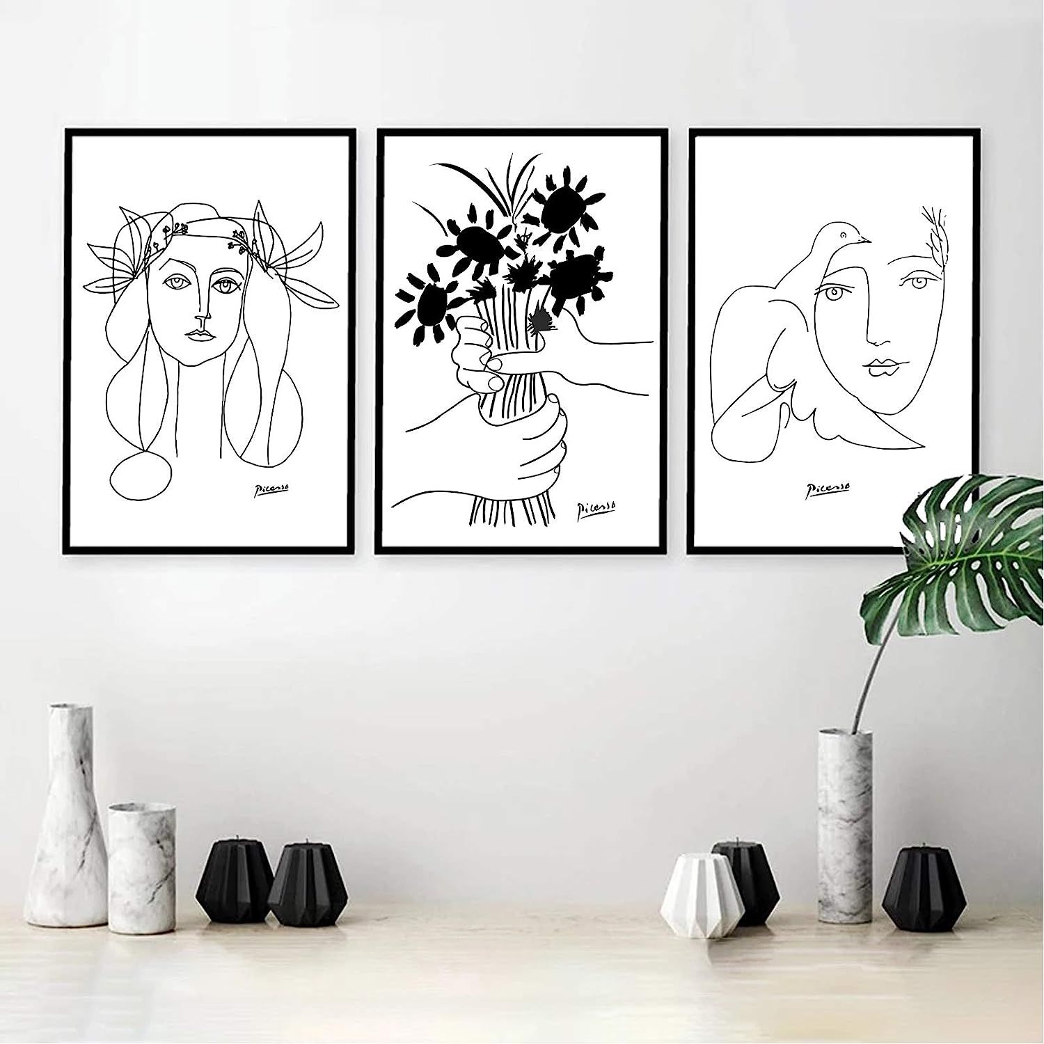 Picasso Canvas Wall Art Picasso Line Wall Art Home Decor Picasso Line Drawings Prints Picasso Pai... | Amazon (US)