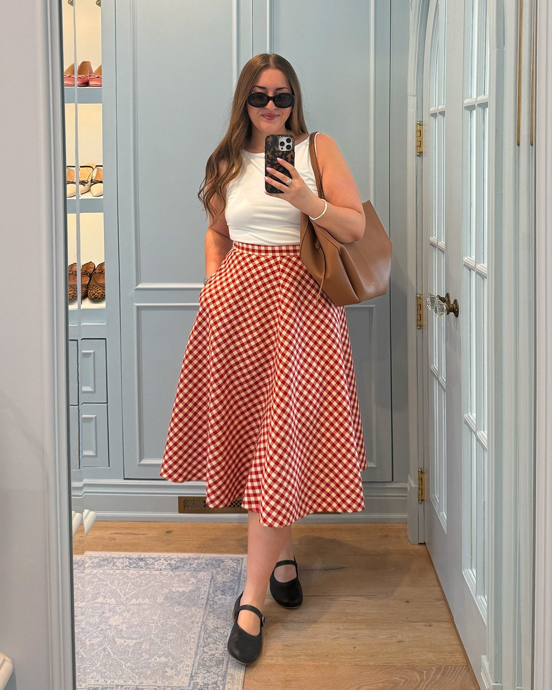 Summer outfit / maxi gingham skirt / Aritzia top / white top / midsize / workwear outfit / summer event / summer party 

Sizing: XL in skirt / L in top & shaper

#LTKsummer #LTKworkwear #LTKmidsize