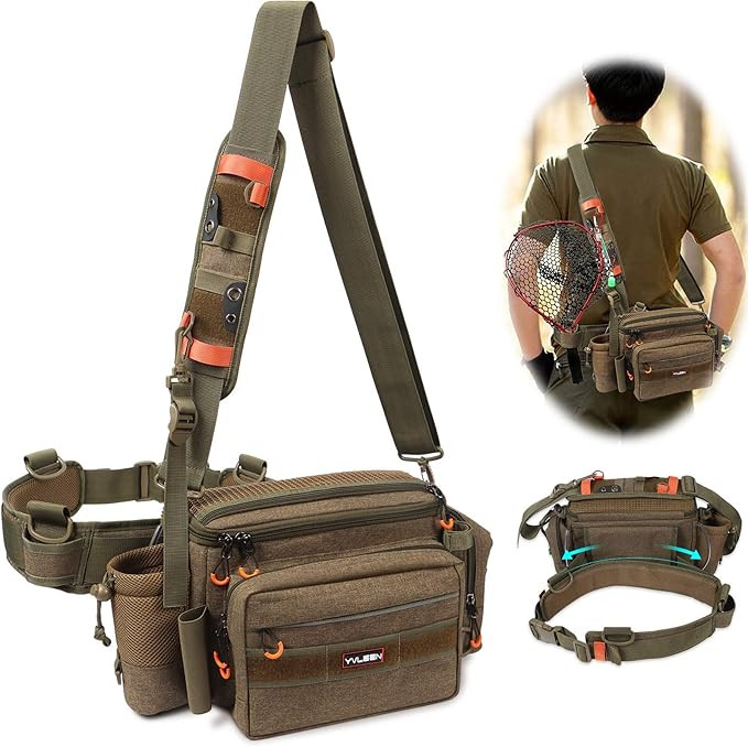 YVLEEN Sling Fishing Tackle Bag - Outdoor Fishing Tackle Storage Pack - 2022 Newest Design Water-... | Amazon (US)