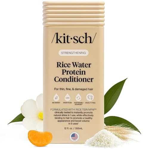 Kitsch Strengthening Rice Water Protein Conditioner for Women & Men – Hair Care for Thin, Fine & Damaged Hair, Boosts Shine & Volume – Paraben, Phthalates & Silicone Free, Made in USA - 12 oz | Amazon (US)