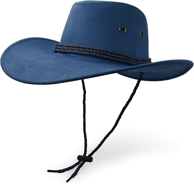 Cowboy Hat, Sun Hat Faux Felt Leather Suede Travel Cap Western Hat Outdoor Sun Protect | Amazon (US)