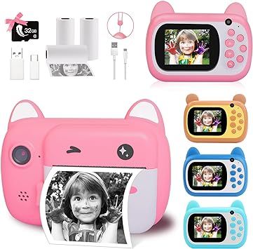 Amazon.com : Instant Print Camera for Kids, Upgrade Selfie Kids Camera, Digital Zero Ink Video Ca... | Amazon (US)