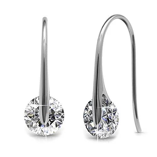 Cate & Chloe McKayla Wonderous 18k White Gold Earrings with Swarovski Crystals, Drop Dangle Earri... | Walmart (US)