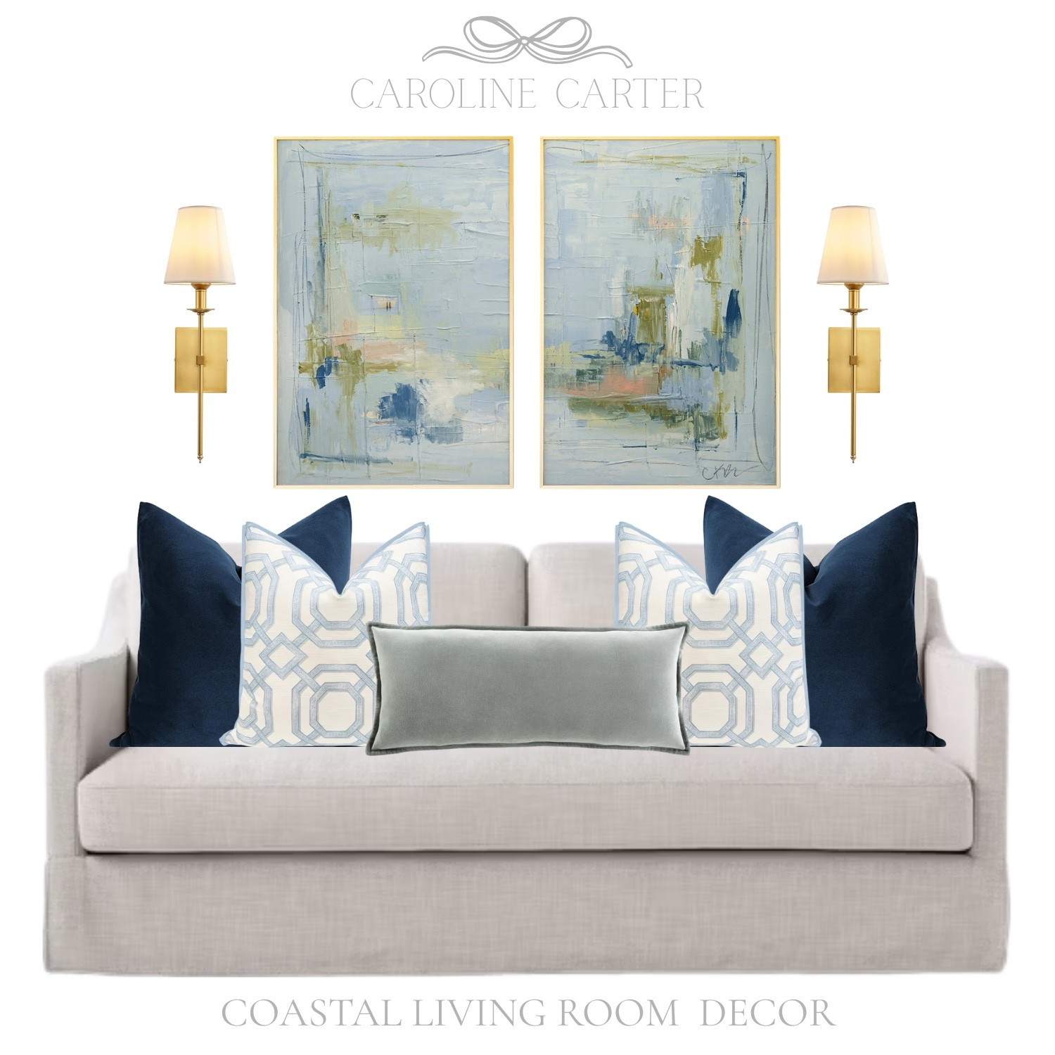 Soft neutrals, layered blues, and timeless coastal charm 🤍 A classic living room look that never goes out of style.

coastal living room decor, grandmillennial style, neutral sofa, blue and white decor, classic living room, coastal grandmillennial, throw pillow styling, wall art decor, brass sconces, timeless home style, elegant coastal home

#LTKHome