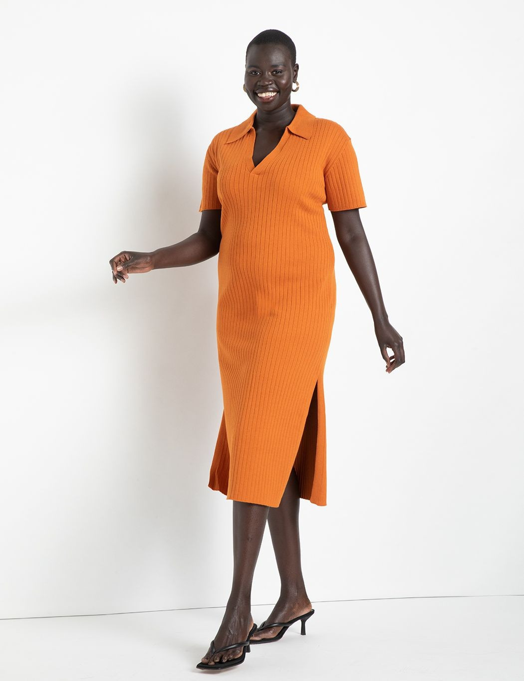 Rib Collar Sweater Dress | Eloquii