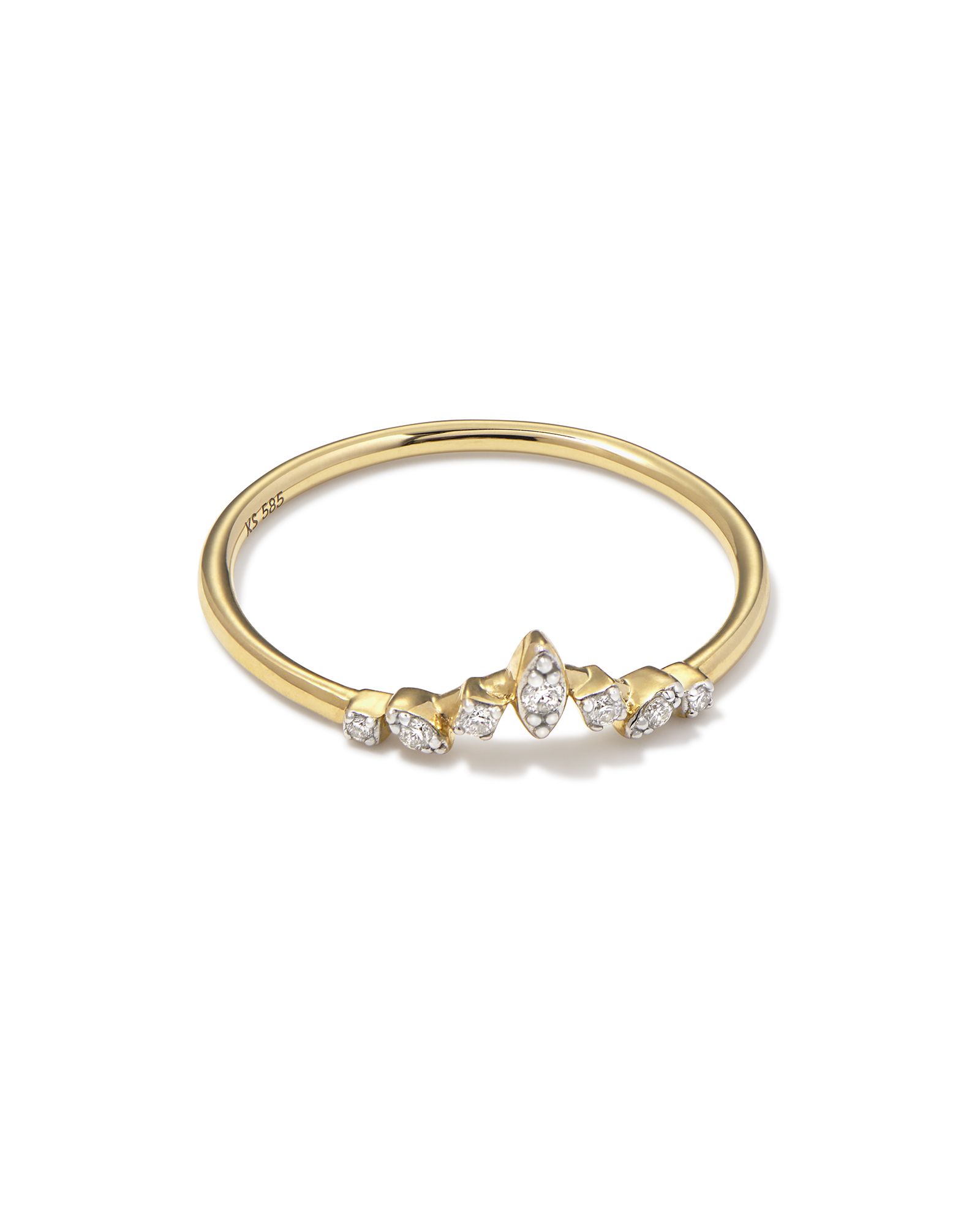 Willow 14k Yellow Gold Band Ring in White Diamond | Kendra Scott