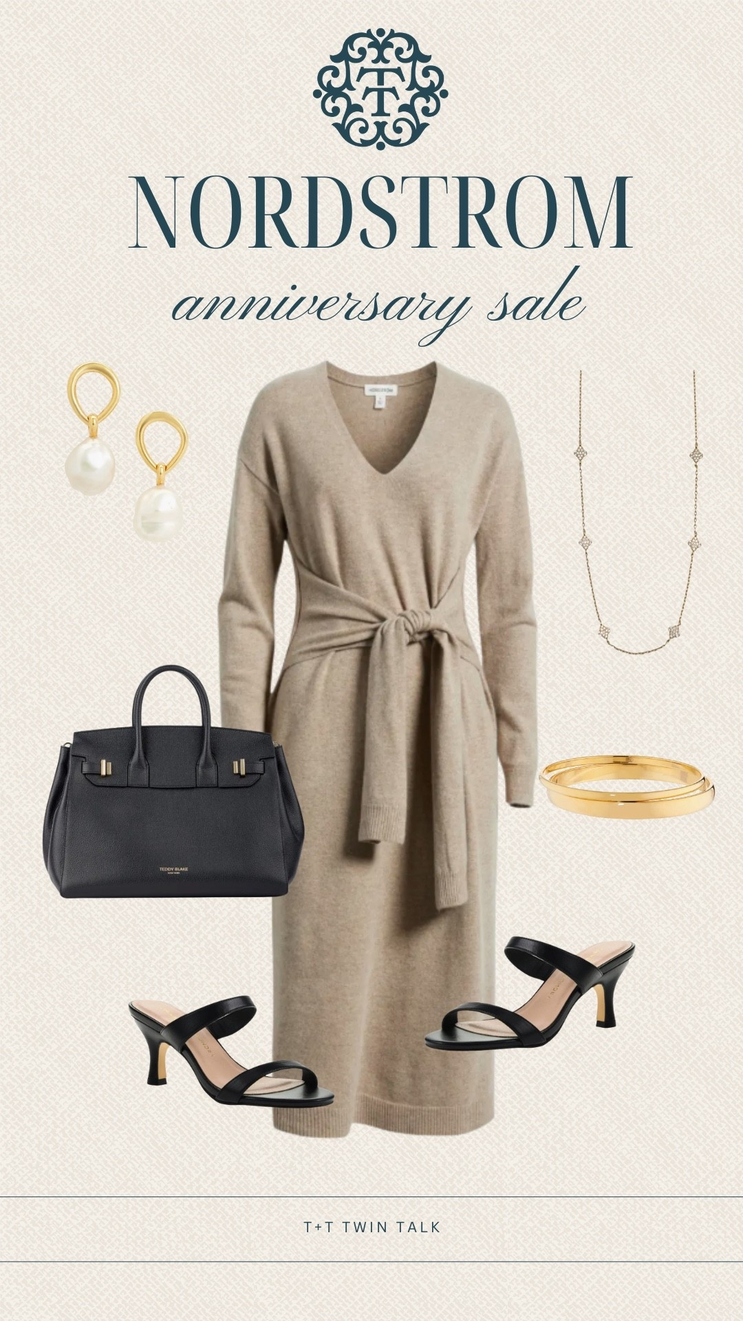Nordstrom Anniversary Sale outfit idea! This long sleeve cream dress is perfect for a workwear look. Paired with a black leather tote and Chinese laundry heels. The Nordstrom anniversary sale ends August 3rd so hurry and grab these items before they are gone! 

#LTKOver40 #LTKSeasonal #LTKSaleAlert
