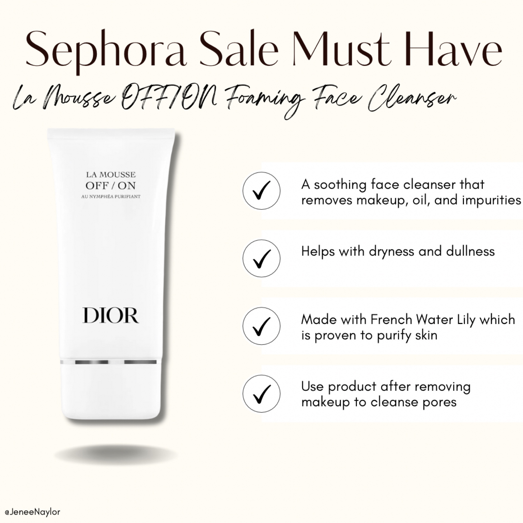 Sephora Skincare Alert! 

I’ve recently added this Dior la Mousse 077/ON Fonming Face Cleanser into my skincare routine & I highly recommend!

Great at fully removing makeup/dirt while not completely drying out my skin.

Use the code “YAYSAVE” to get up to 30% off during the Sephora Savings Event! 

#LTKxSephora #LTKU #LTKbeauty
