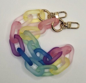 Frosted acrylic rainbow colours chunky chain link strap, gold hardware  | eBay | eBay CA