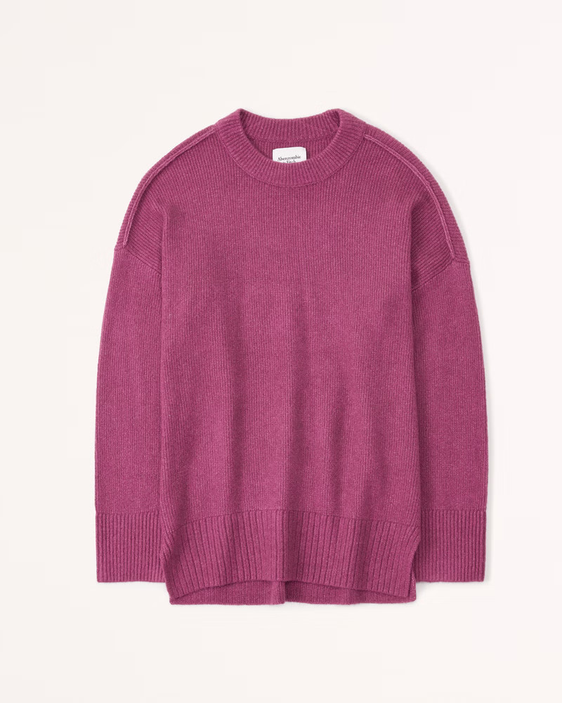 Women's Oversized Fluffy Cable Crew Sweater | Women's 30% Off Select Styles | Abercrombie.com | Abercrombie & Fitch (US)