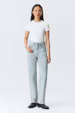 Rowe Super High Waisted Regular Straight Leg Jeans | Weekday