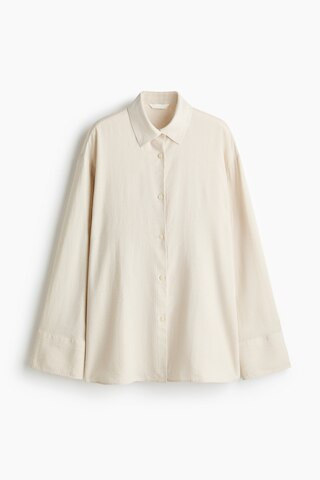 H & M - Oversized Bluse aus Leinenmix - Beige - Damen | H&M (DE, AT, CH, NL, FI)