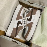 Brown Chocolate Tones Air Force 1, Custom Beige Dark Brown Coffee Tones Sneakers, Painted Shoes | Etsy (US)