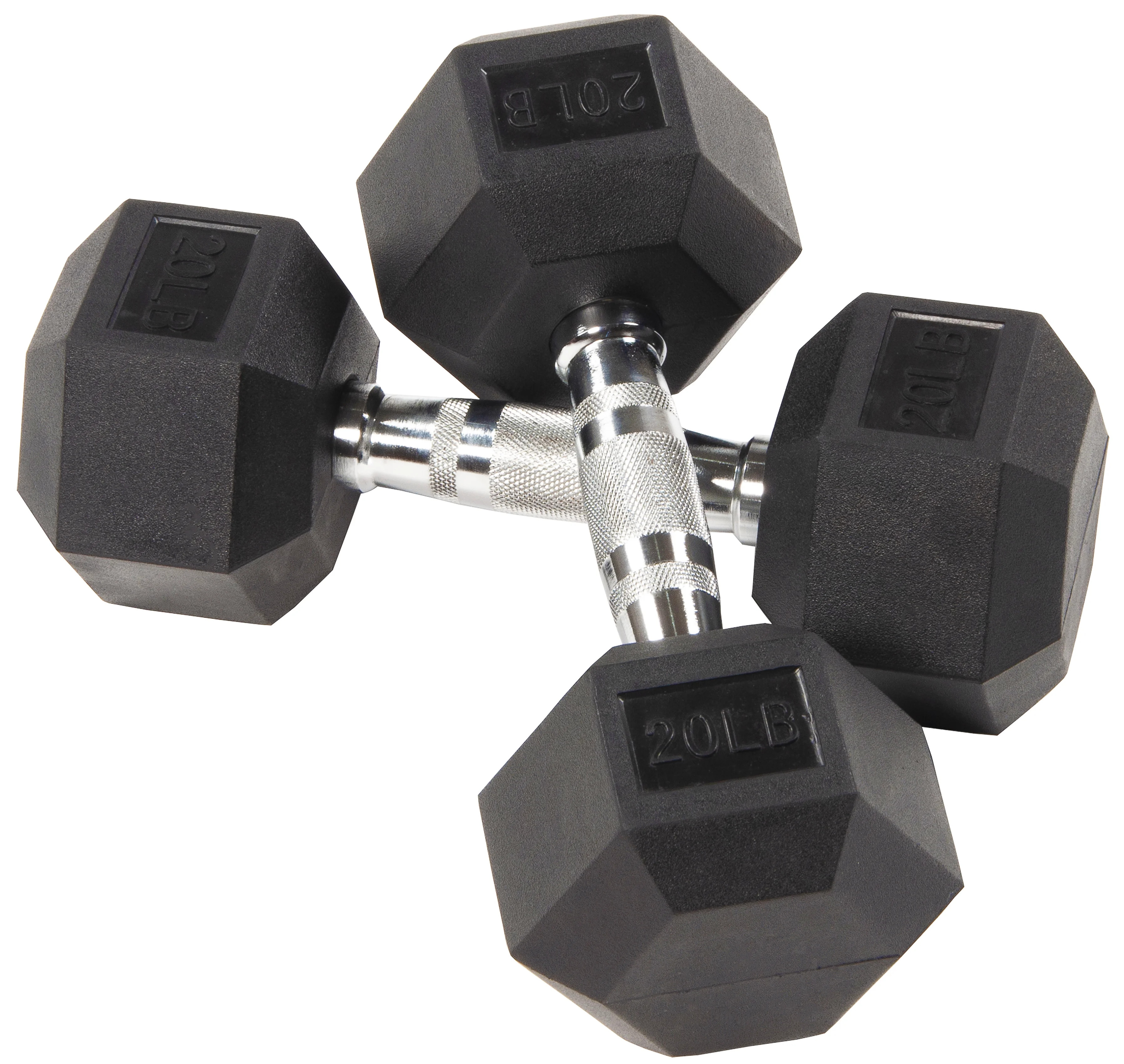 BalanceFrom Rubber Encased Hex Dumbbells, 20 Lbs. Pair | Walmart (US)