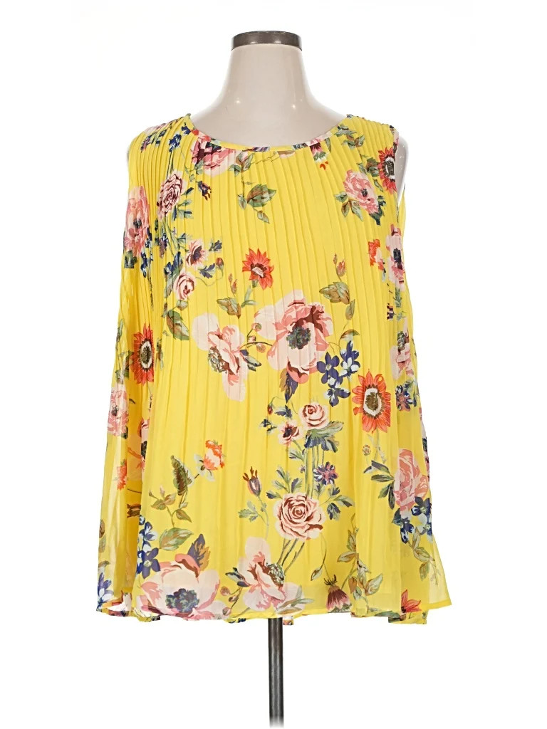 Ava & Viv 100% Polyester Yellow Sleeveless Blouse Size 1X - 5% off | ThredUp (US)