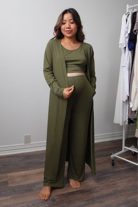 Luxe 3 piece lounge set 🫶🏽 bump friendly with stretchy material. Fit TTS. Wearing size S in Army Green

Amazon finds amazon fashion amazon outfit matching set loungewear casual outfit summer outfit bump friendly bump style maternity pregnancy petite 

#LTKxPrimeDay #LTKbump #LTKsalealert