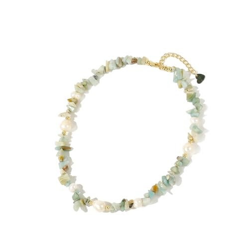 Amazon.com: Badu Pomegranate Gemstone Beaded Necklace for Women Natural Stone Bead Beach Choker N... | Amazon (US)
